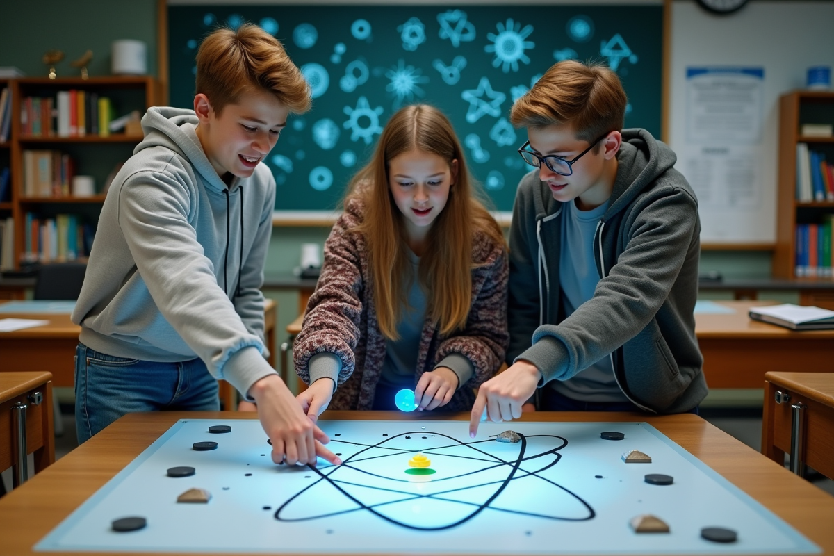 Etudiants discutant autour d