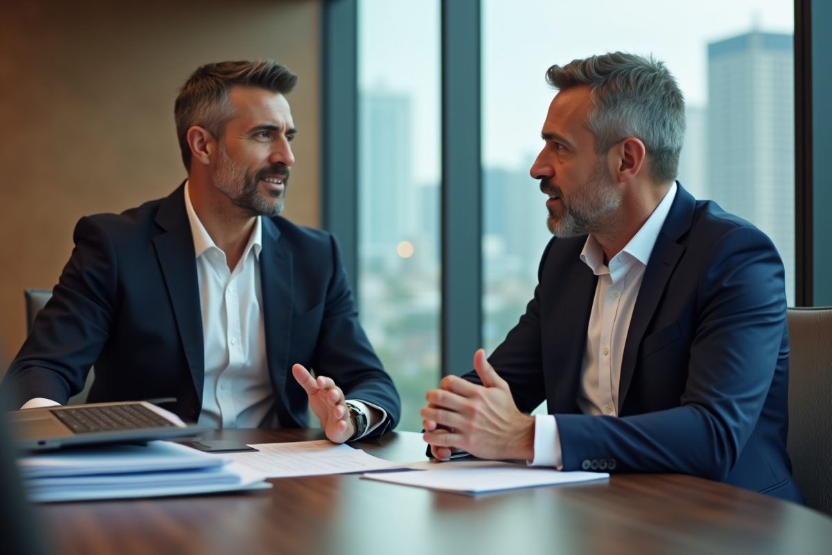 Homme en discussion lors d