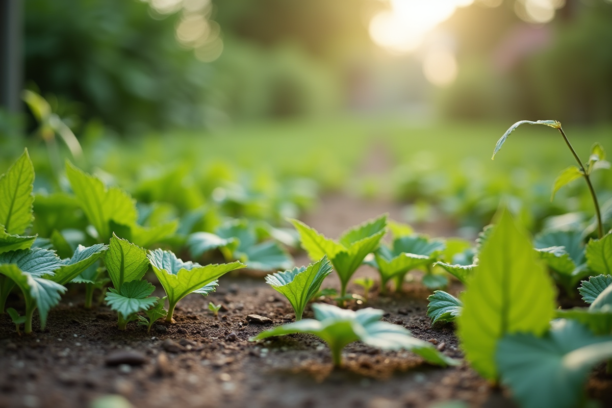 Mauvaises herbes flétries après pulvérisation de vinaigre sur un chemin de jardin