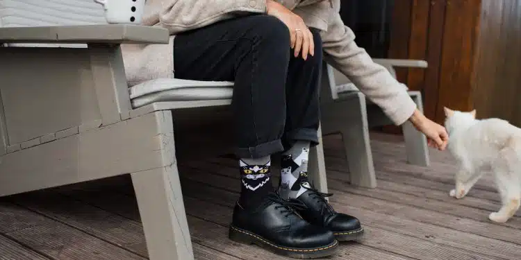 chaussettes à motifs chats