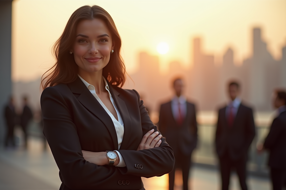 Professionnel confiant lors d un événement en extérieur